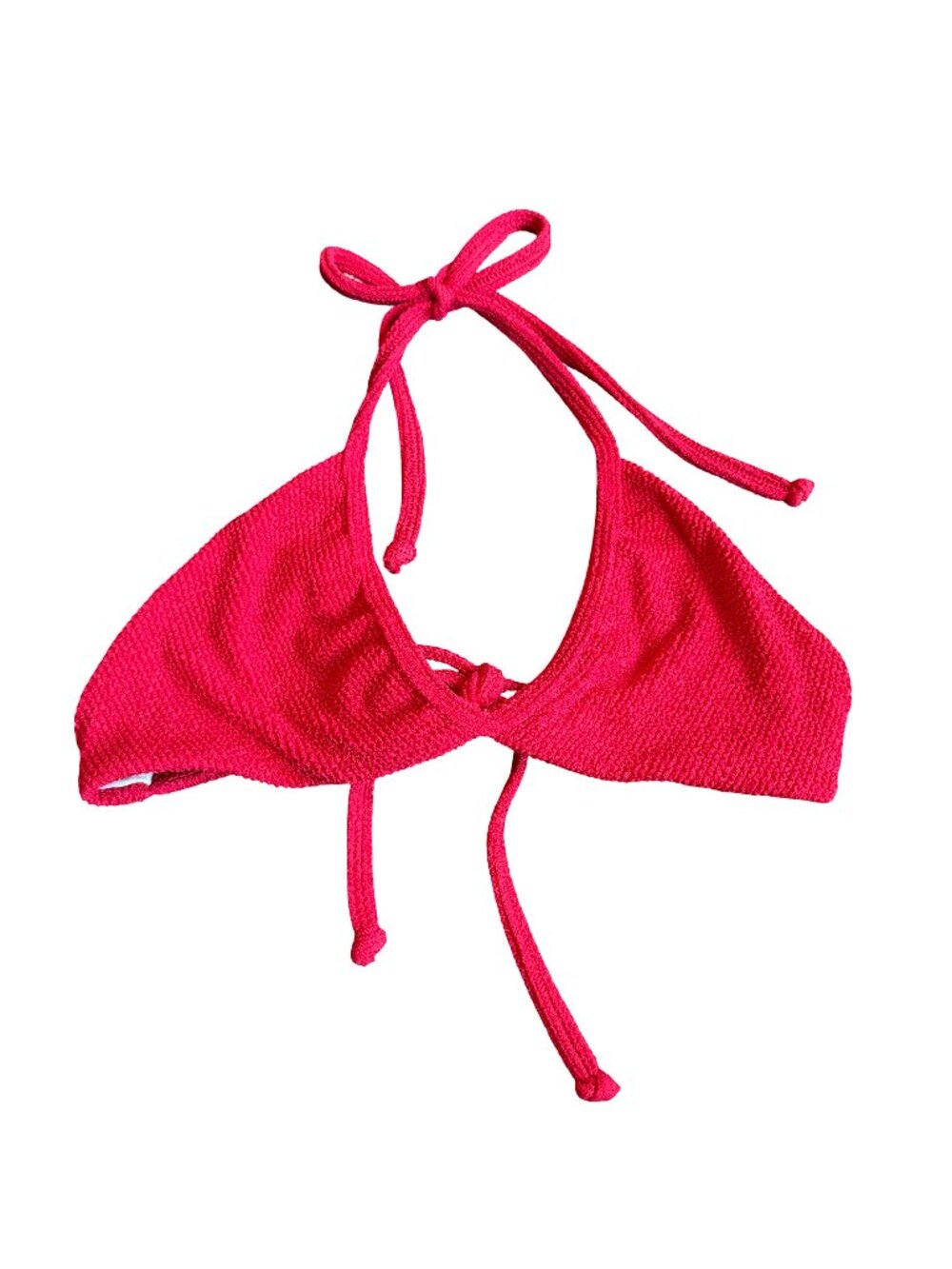 Booty by Brabants Red Crinkle Halter Tie Triangle Bikini One Size Women's